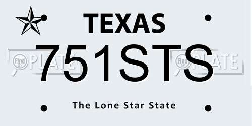 751STS Texas License Plate
