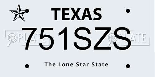 751SZS Texas License Plate