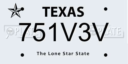 751V3V Texas License Plate