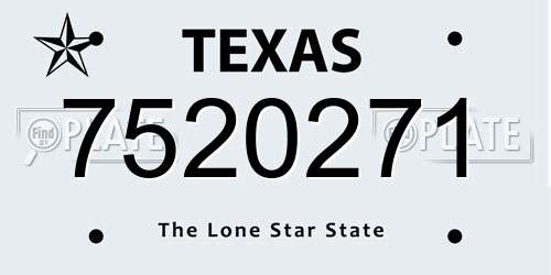 7520271 Texas License Plate