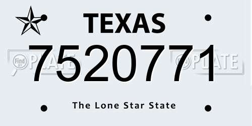 7520771 Texas License Plate