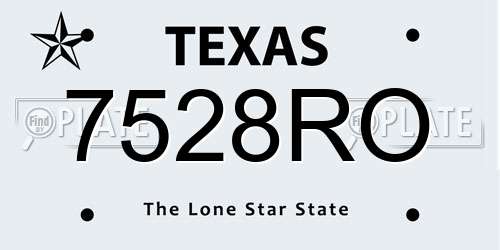 7528RO Texas License Plate