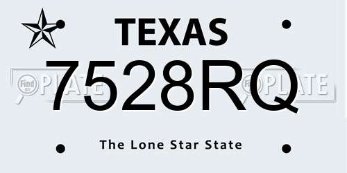 7528RQ Texas License Plate