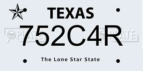752C4R Texas License Plate