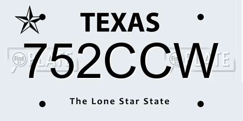 752CCW Texas License Plate