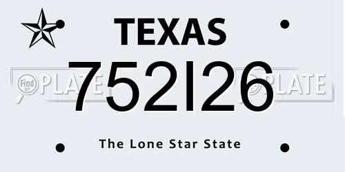 752I26 Texas License Plate