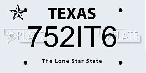 752IT6 Texas License Plate