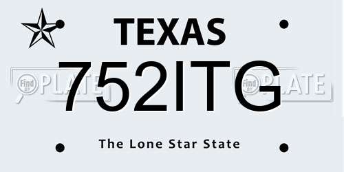 752ITG Texas License Plate