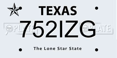752IZG Texas License Plate