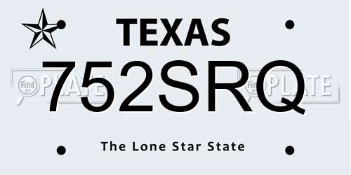 752SRQ Texas License Plate