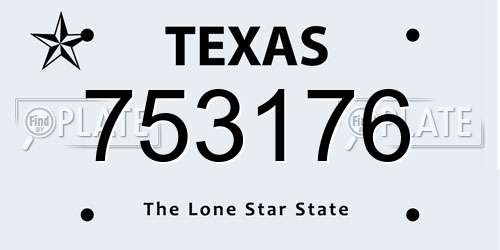 753176 Texas License Plate
