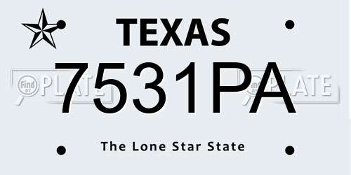 7531PA Texas License Plate