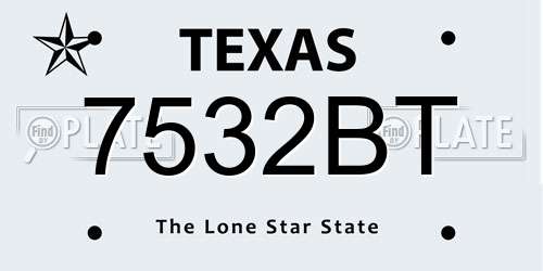 7532BT Texas License Plate