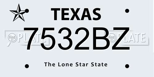 7532BZ Texas License Plate