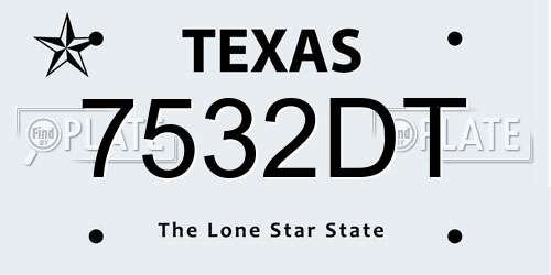 7532DT Texas License Plate