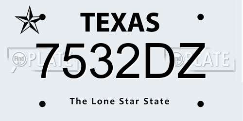 7532DZ Texas License Plate