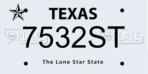 7532ST Texas License Plate