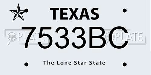7533BC Texas License Plate