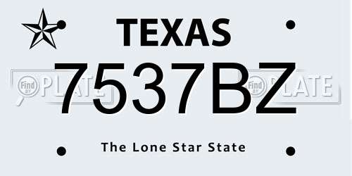 7537BZ Texas License Plate