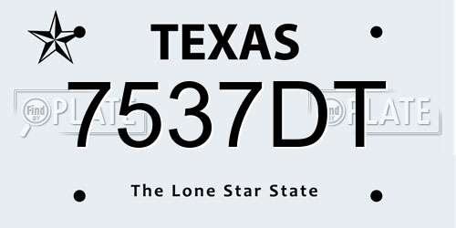 7537DT Texas License Plate