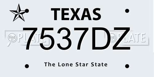 7537DZ Texas License Plate