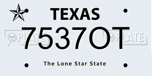7537OT Texas License Plate