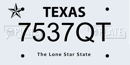 7537QT Texas License Plate