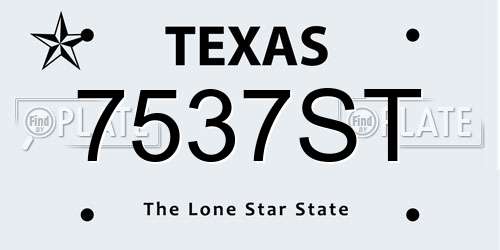 7537ST Texas License Plate
