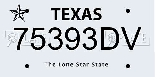 75393DV Texas License Plate