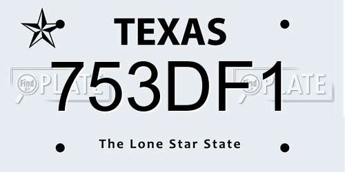753DF1 Texas License Plate