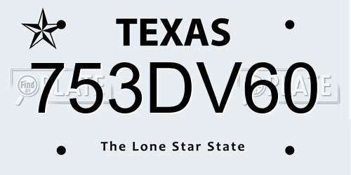 753DV60 Texas License Plate