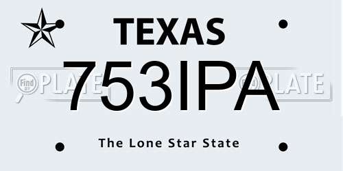 753IPA Texas License Plate