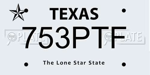 753PTF Texas License Plate