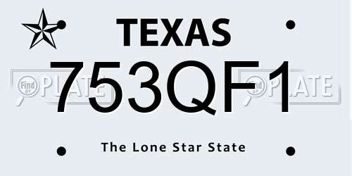 753QF1 Texas License Plate