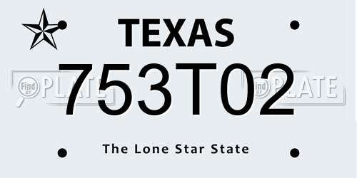 753T02 Texas License Plate