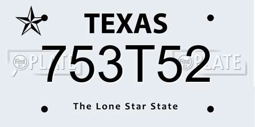 753T52 Texas License Plate