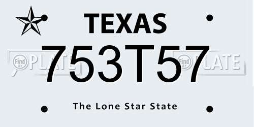 753T57 Texas License Plate