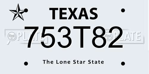 753T82 Texas License Plate