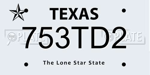753TD2 Texas License Plate