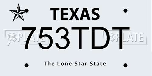 753TDT Texas License Plate
