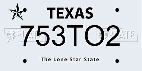 753TO2 Texas License Plate