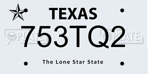 753TQ2 Texas License Plate