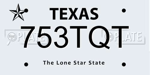 753TQT Texas License Plate