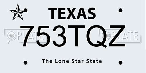753TQZ Texas License Plate