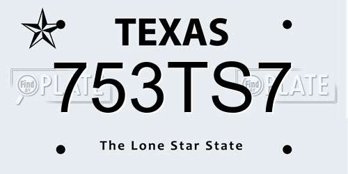 753TS7 Texas License Plate