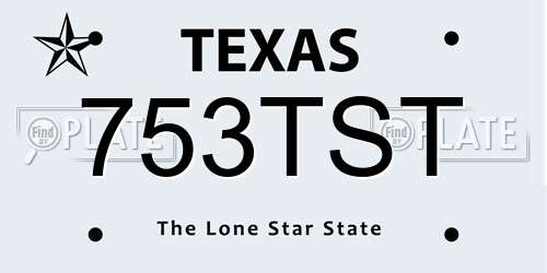 753TST Texas License Plate