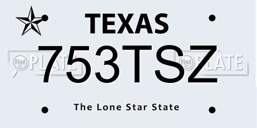 753TSZ Texas License Plate