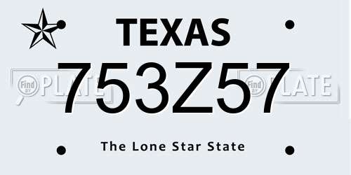 753Z57 Texas License Plate