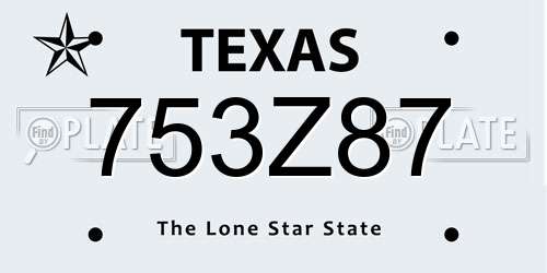 753Z87 Texas License Plate