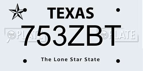 753ZBT Texas License Plate